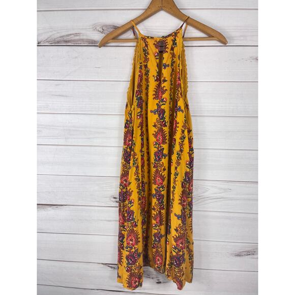 Xhilarations Boho Yellow Floral Print Sleeveless Dress Size‎ M - Picture 5 of 8